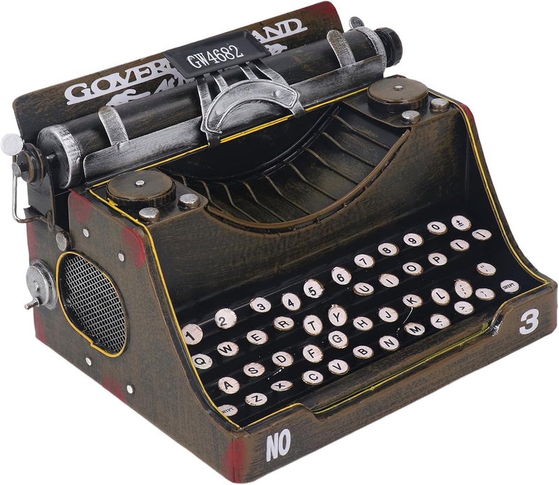Vintage Retro Typewriter Model, Vintage Typewriter Decoration Sturdy Stylish Retro Typewriter with Iron Material for Homes Living Rooms Studios, Offices - Image 5