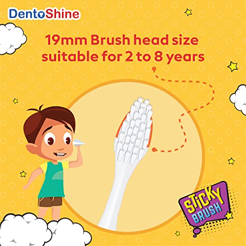DentoShine STiCKY Toothbrush for Kids (Ages 2+) (4 Count (Pack of 1), Assorted) - Image 5