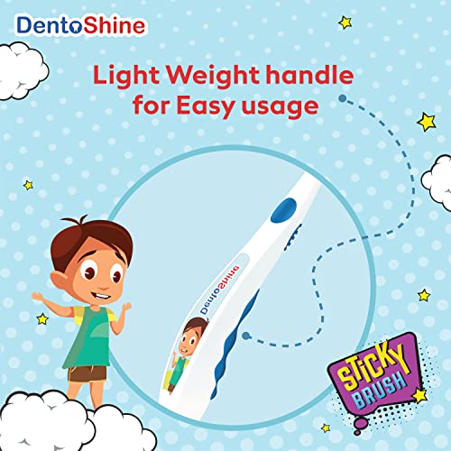 DentoShine STiCKY Toothbrush for Kids (Ages 2+) (4 Count (Pack of 1), Assorted) - Image 2
