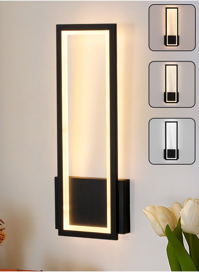 YATAI LIGHTING LED Wall Sconces - Modern Wall Lights for Living Room, Bedroom - 3-Color Dimming & 15W Brightness - Easy Install Wall Light Fixtures - Elegant Rectangular Design  - Image 1