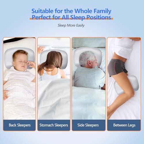 Swaycy Ear Piercing Hole Pillows Side Sleeper Pillow with an Ear Hole for CNH Side Sleepers and Ear Inflammation Pressure Sores, Adjustable Cotton and Polyester Curved Side Pillow, Light Gray Silk - Image 5