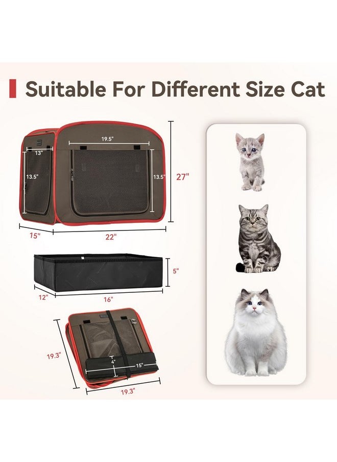 Petsfit Petsfit Portable Cat Crate with Litter Box and Soft Cushion Cat, Collapsible Pop Up Cat Kennel with Carrying Bag for Travel  - Image 4