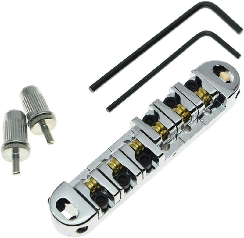 KAISH Chrome LP Electric Guitar Tune-o-matic Roller Saddle Bridge for Les Paul SG - Image 1