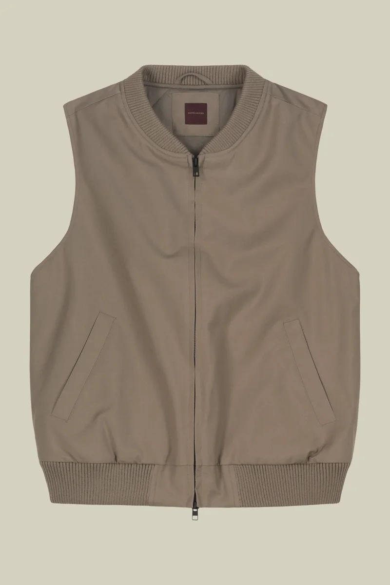 Doppelganger Beige Men's padded sleeveless jacket - Beige for Men | Best Price UAE