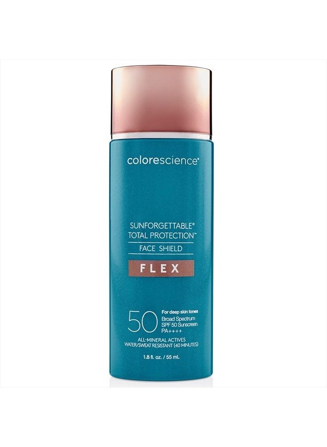 Colorescience Total Protection Face Shield Flex SPF 50, Zinc Oxide Formula, Deep, 1.8 Fl oz. - Image 1