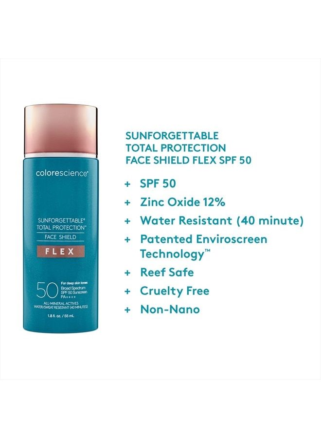 Colorescience Total Protection Face Shield Flex SPF 50, Zinc Oxide Formula, Deep, 1.8 Fl oz. - Image 4