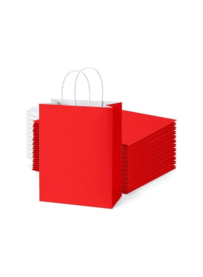 Generic 20pcs Small Gift Bags Kraft Paper with Handle Colorful Bag for Holiday Wedding Birthday Party Favors Size (6x11x15cm) Multicolor  - Image 5