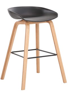 Neo Front Neo Front TC-Y108A Bar Chair PP Solid Wood Base with a Stylish Look and Heavy Load Bearing Legs Black/Beige 42 x 45 x 78cm  - Image 1