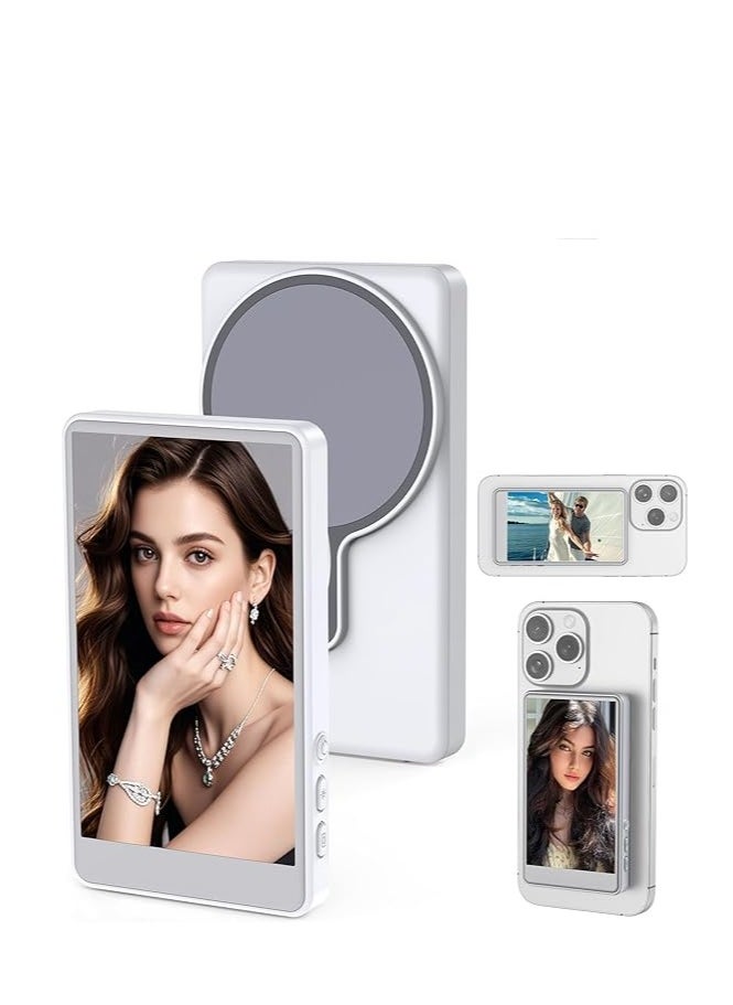 ELTRAZONE Phone Vlog Selfie Monitor Screen, Magnetic Phone Holder Clip Mount,4.02 inch HD Screen Rear Camera Monitor Using Phone Rear Camera for Selfie Vlog Live Stream TikTok, Compatible with iPhone - Image 1