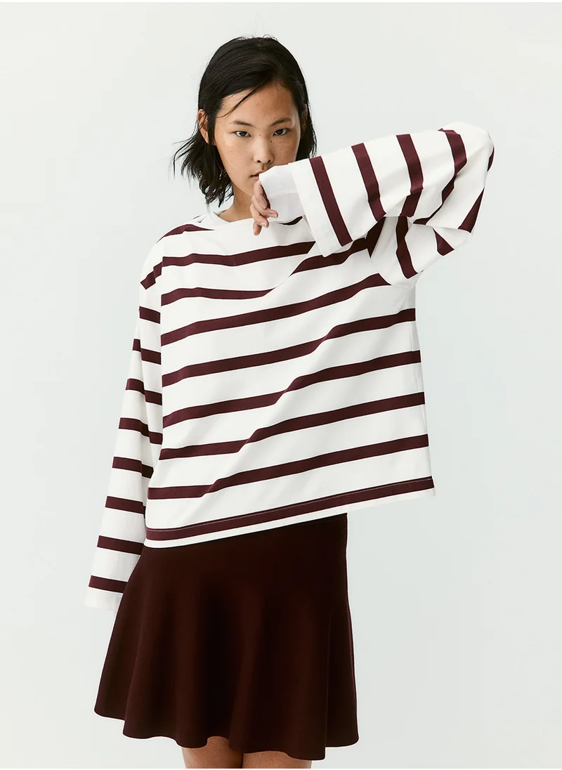 اتش اند ام Oversized Boat-Neck Top