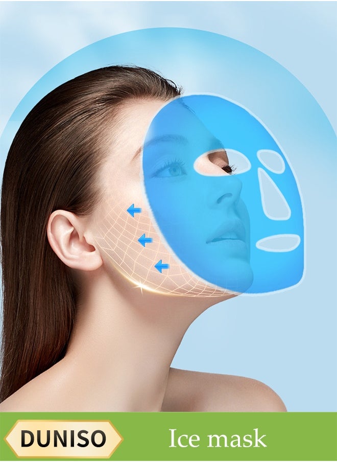 DUNISO Reusable Cold Face Eye Mask Ice Pack, Reduce Facial Puffiness, Dark Circles, Gel Beads Cold And Hot Compress Pack, Women Sleeping Facial Spa, Stress, Headache, Skin Care Cooling Mask  - Image 1