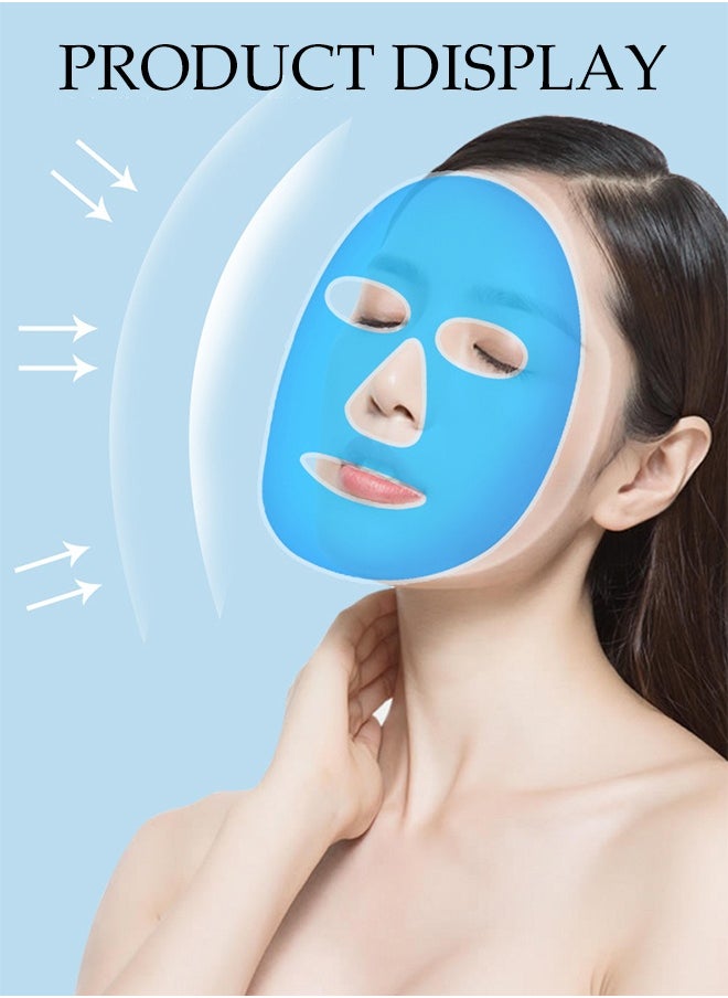 DUNISO Reusable Cold Face Eye Mask Ice Pack, Reduce Facial Puffiness, Dark Circles, Gel Beads Cold And Hot Compress Pack, Women Sleeping Facial Spa, Stress, Headache, Skin Care Cooling Mask  - Image 3