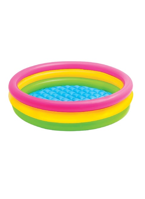 Vinyl Inflatable Three-Ring Sunset Glow Kiddie Pool Multicolor 136 L 57412