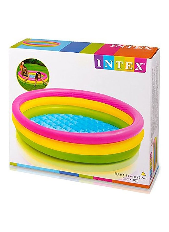 Vinyl Inflatable Three-Ring Sunset Glow Kiddie Pool Multicolor 136 L 57412