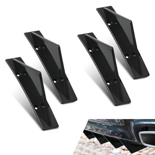 Dogary 4 PCS Car Lower Bumper Lip Diffuser Antiscratch Triangularshape Bumper Lip Splitter with Screw Exterior Rear Canards Fins Spoiler Canards Kit Universal for Most Cars Black - Image 1