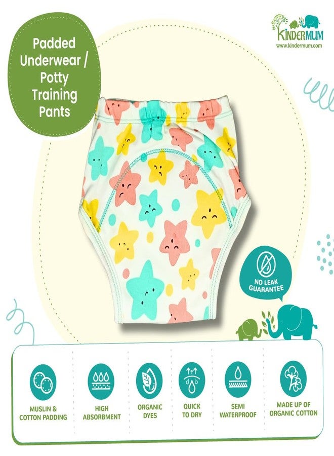 Kindermum Cotton Padded Training Pants | Quick-Dry, Absorbent & Semi-Waterproof | Organic Dye Prints | Reusable Potty Training Underwear | Pack of 2 | Medium (7-11 Kgs) - Image 4