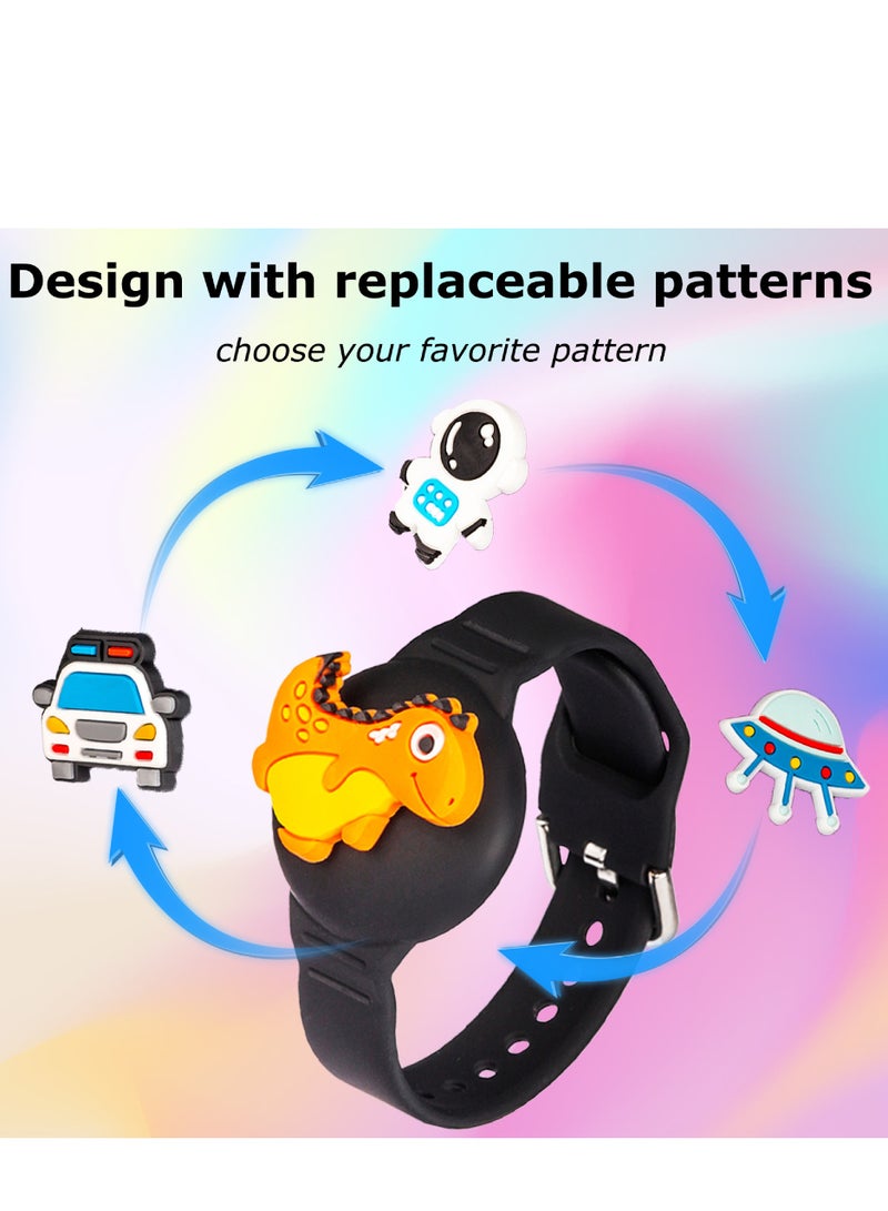 Carton Air Tag Bracelet for Kids with 3 pcs charms Silicone Air Tag Holder protector for Boys  Adjustable Watch Band  Air Tag Case for Kids - Image 2