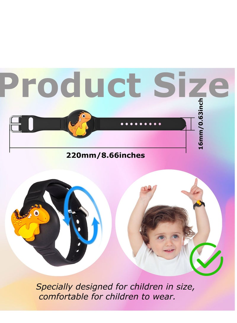 Carton Air Tag Bracelet for Kids with 3 pcs charms Silicone Air Tag Holder protector for Boys  Adjustable Watch Band  Air Tag Case for Kids - Image 4