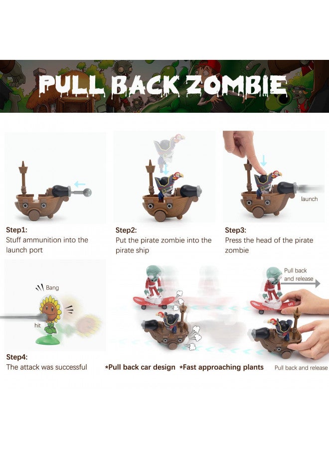 Maikerry Plants and Zombies Toys 7pcs PVZ Figurines Set Game Great Birthday Christmas for Boys and Girls -with Battlefield Map - Image 2