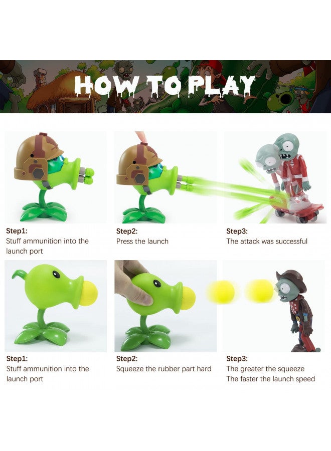 Maikerry Plants and Zombies Toys 7pcs PVZ Figurines Set Game Great Birthday Christmas for Boys and Girls -with Battlefield Map - Image 3