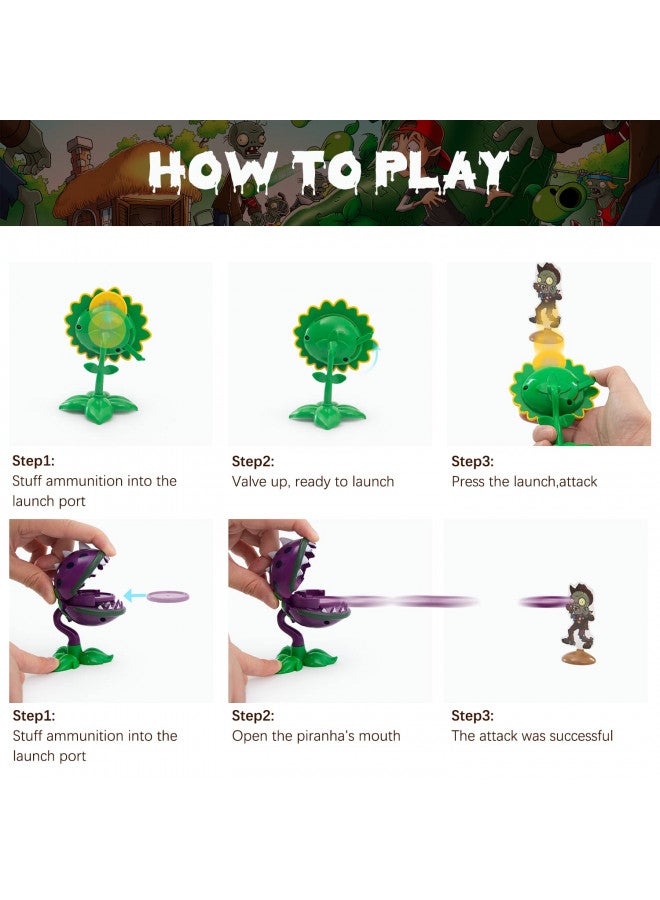 Maikerry Plants and Zombies Toys 7pcs PVZ Figurines Set Game Great Birthday Christmas for Boys and Girls -with Battlefield Map - Image 4