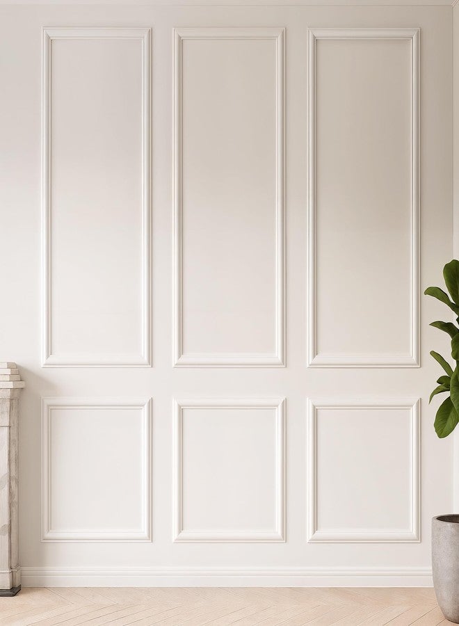 KESHWELL Premade Wall Panels,6 Frame Wall Panels for Interior Wall Decor,Accent Molding Kit,Pre-Cut Wainscoting Panels, Wall Molding Trim Picture Frame for Home Decor (3 Set,54 x 24 INCH) - Image 1