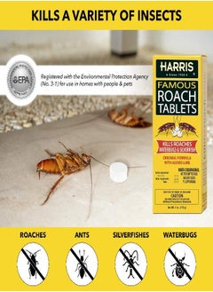 Harris Harris Roach Tablets, Boric Acid Roach and Insects Killer with Lure, Alternative to Bait Traps (6oz, 145 Tablets)  - Image 3