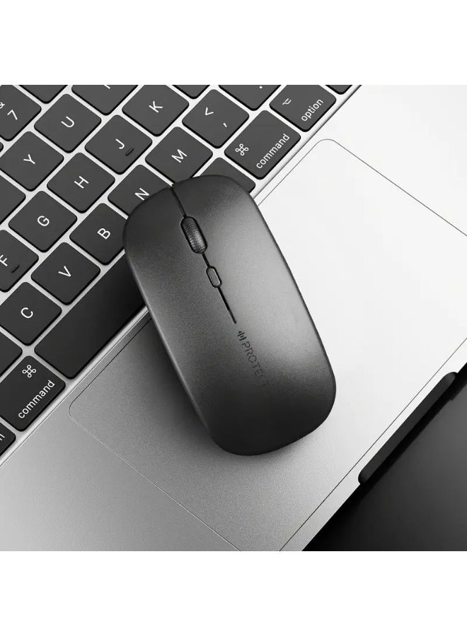 بروتيكت ماوس بلوتوث لاسلكي قابل لإعادة الشحن من بروتيكت 501، اتصال مزدوج (بلوتوث +وايرلس)، تصميم نحيف وصامت، لون رمادي - Image 3