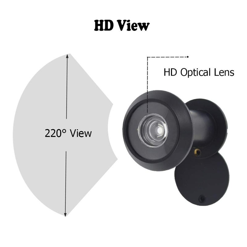 Junxave Door Viewer Peephole, Solid Brass 200-degree Door Viewer with Heavy Duty Rotating Privacy Cover for 1-3/8" to 2-1/6" Doors for Home Office Hotel (Black) - Image 5