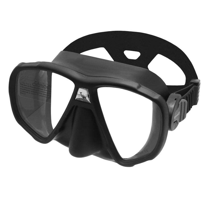 SAEKODIVE Nami Dual Lens Frameless Diving Mask UV Available Wide View AntiFog Tempered Glass AntiLeak Silicone Skirt Scuba Diving Snorkeling Freediving Gear for Adults Black - Image 2