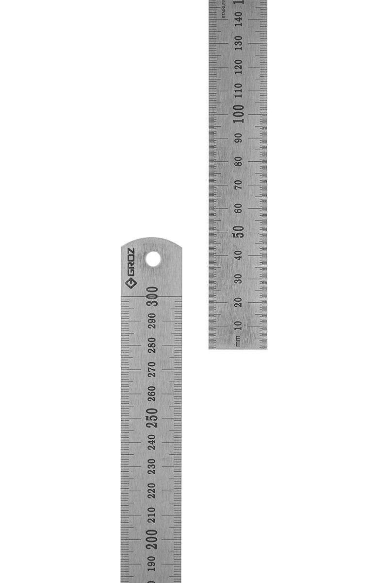 EISCO مسطرة جروز من الفولاذ المقاوم للصدأ (30 سم) مقياس قياس دقيق، قراءة أفقية عكسية، متدرجة بالملم/سم، أداة هندسية ورسمية متينة للمدرسة، المكتب، الورشة والأعمال اليدوية - Image 5