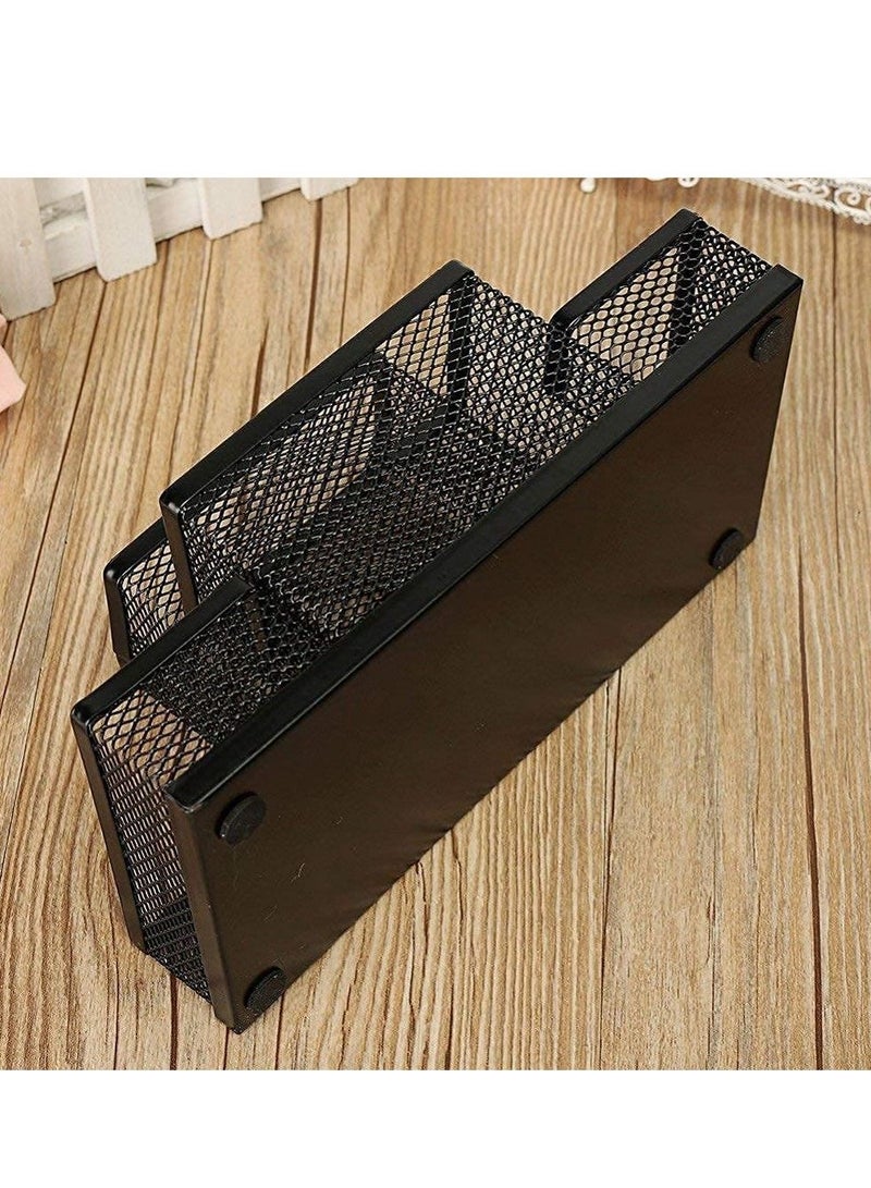 Altheqa Metal Mesh Desk Organizer Stationary Storage Stand Pen, Pencil Holder for Office, Home, and Study Table (4 COMPARTMENT) - Image 5