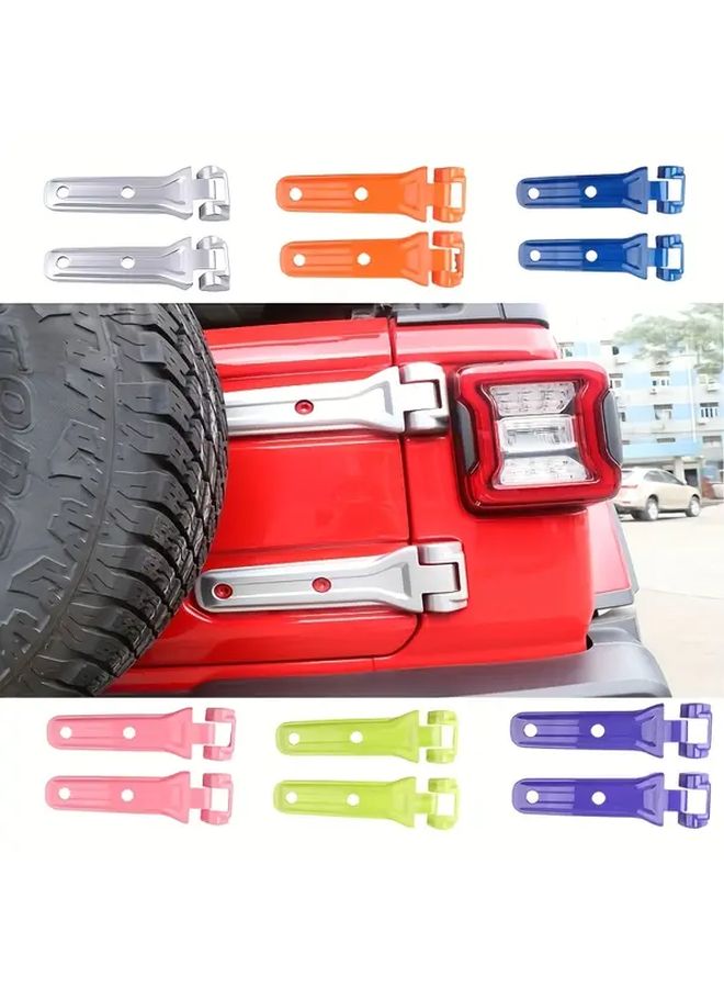 Orange Tailgate Hinge Cover Trim For JL Truck Bed Durable 2PCS - Image 2