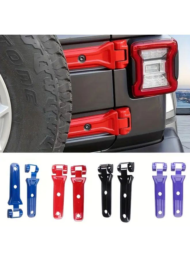 Orange Tailgate Hinge Cover Trim For JL Truck Bed Durable 2PCS - Image 3