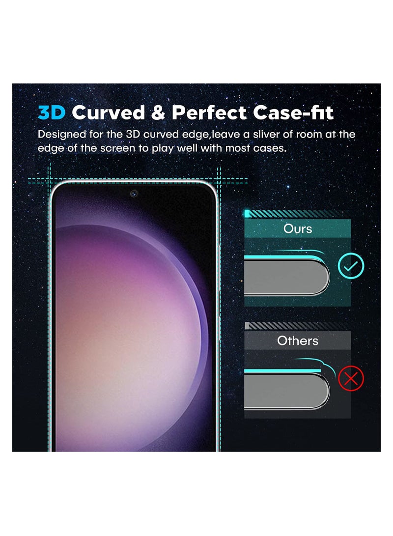 Wtech Tempered Glass Full Glue Curved Screen Protector For Samsung Galaxy S23 5G Clear - Image 3