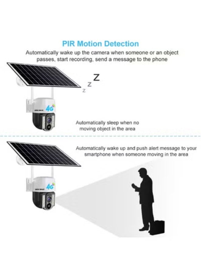 GEEK SPACE 4G Solar PTZ Security Camera Outdoor 1080P HD Wireless CCTV with SIM Card Support, 360° Pan Tilt Rotation, PIR Motion Detection, Full Color Night Vision, Two-Way Audio, Remote Mobile App Viewing, IP66 Waterproof, Solar Powered Rechargeable Battery, AI Motion Alerts, HD Surveillance Camera for Home, Farm, Office, Warehouse & Business Security - Image 5