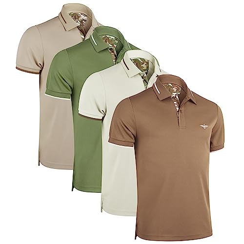 Albert Morris Mens Striped Short Sleeve Polo Shirts 4 Pack - Regular Fit - Multicolor - Valor Striped - XX-Large - Image 1