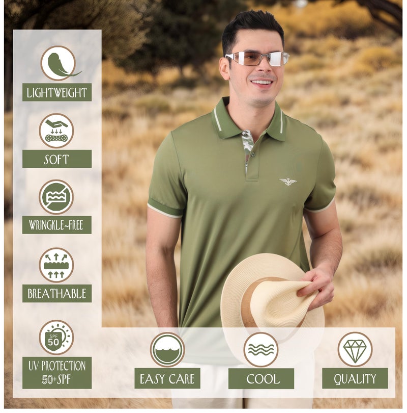 Albert Morris Mens Striped Short Sleeve Polo Shirts 4 Pack - Regular Fit - Multicolor - Valor Striped - XX-Large - Image 3