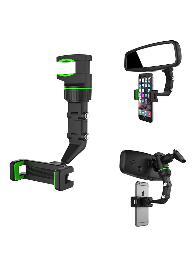 Universal 360° Rotation Flexible Car Rearview Mirror, Travel Essential Phone Mount for Cars, Mobile Holder Bracket for Traveling, Back Seat Smart Phone Cradle - Image 1