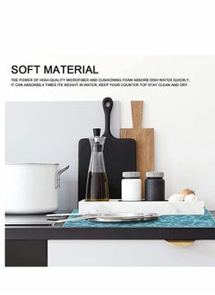 Excefore Kitchen Cloth Dish Towels, Dish Drying Mat for Kitchen Counter, Drying Mat, Microfiber Dish Rack Mat, Absorbent Dishes Drainer/ Rack Pad for Countertop  - Image 5