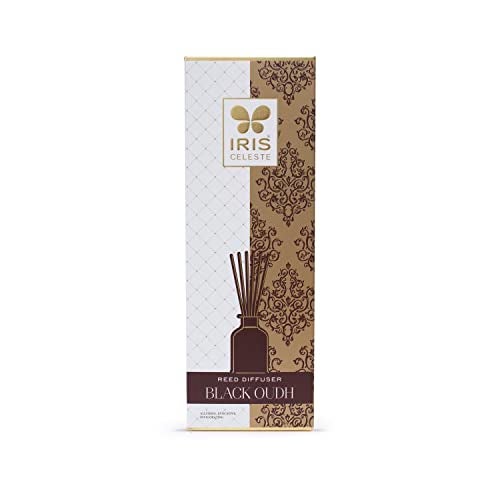Iris Celeste Black Oudh Reed Diffuser with 100 ml | Oil Diffuser with Free 6 Fiber Reed Sticks | Room Freshener for Home, Bedroom, Living Room & Office | Gifts Set. - Image 4