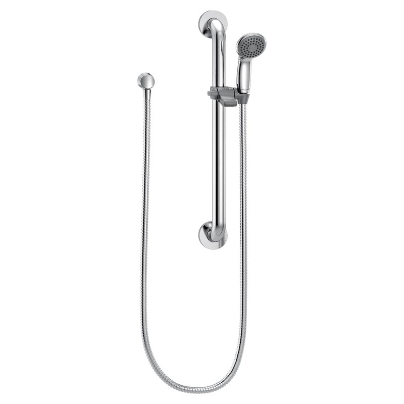 Moen 52124GBM25 Commercial M-Dura Slide Bar/Grab Bar with Hand Shower, 1-1/4-Inch x 24-Inch, 2.5-gpm, Chrome/Stainless - Image 3