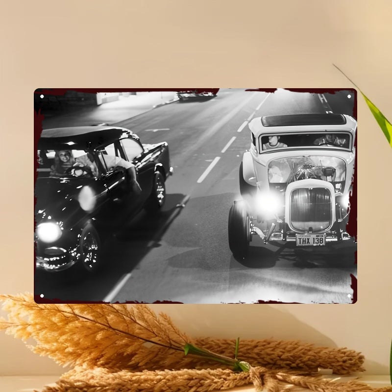 Retro Car Iron Wall Art 20x30cm American Graffiti Style Home Decor for Cafe Bar Office - Image 3