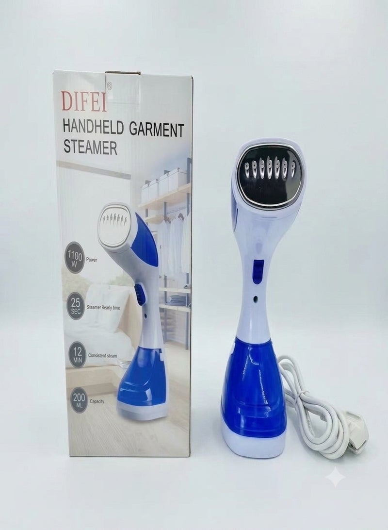 DIFEI Handheld Garment Steamer 1100W, Portable Clothes Steamer with 200ml Water Tank, 25-Second Fast Heat-Up & 12-Minute Continuous Steam - Image 1