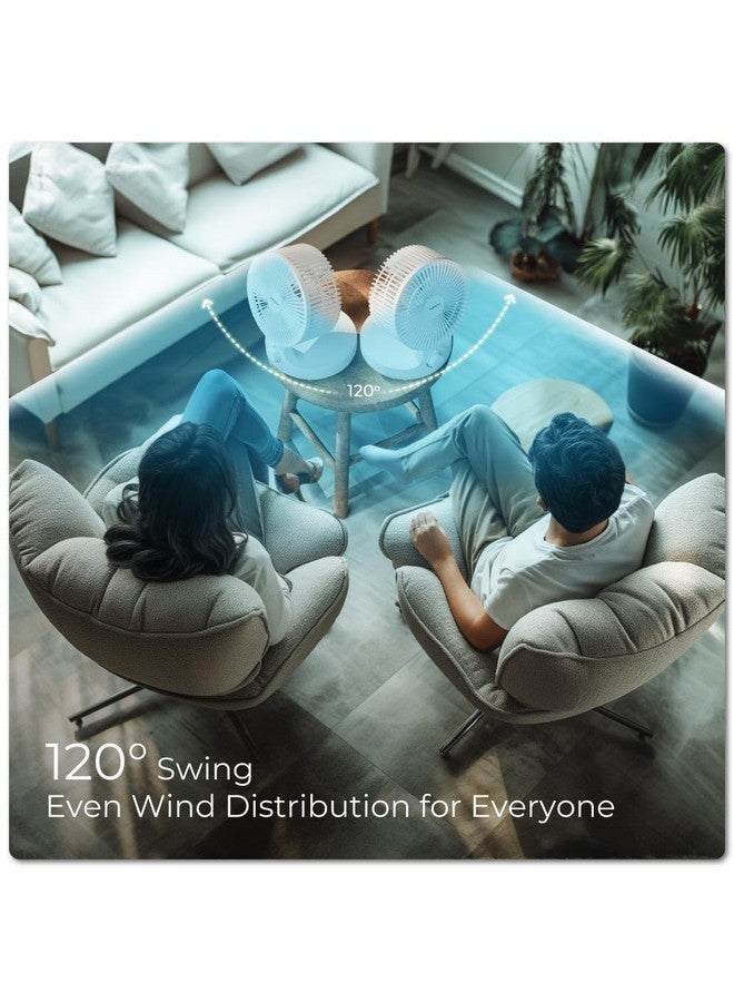 Xech Table Fan High Speed with Oscillation Noiseless Mini Desk Fan Portable Foldable Kitchen Fans 45W 2200 RPM 120° Oscillating Aerodynamic 190mm Fan Blades (Airwave) (White) - Image 3