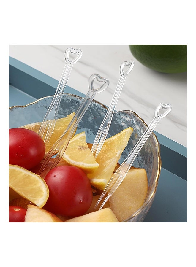 200 Pieces Disposable Plastic Fruit Forks for Family Party Birthday Party Wedding Dessert Cake Forks,Transparent, with individual packaging  - Image 4