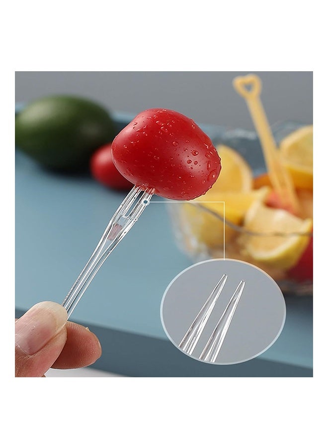 200 Pieces Disposable Plastic Fruit Forks for Family Party Birthday Party Wedding Dessert Cake Forks,Transparent, with individual packaging  - Image 3