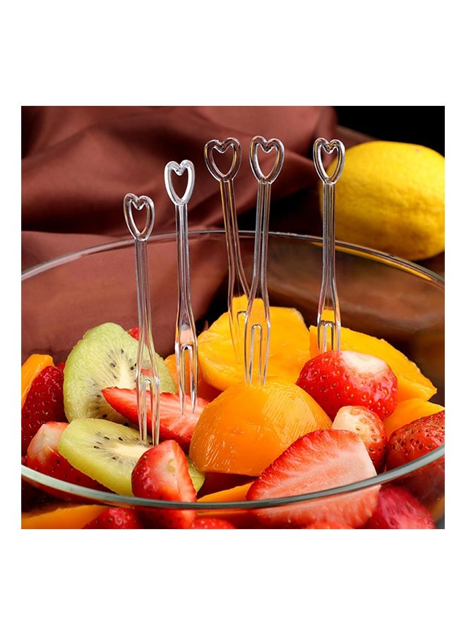 200 Pieces Disposable Plastic Fruit Forks for Family Party Birthday Party Wedding Dessert Cake Forks,Transparent, with individual packaging  - Image 5