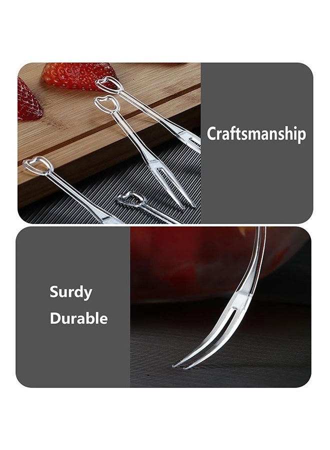 200 Pieces Disposable Plastic Fruit Forks for Family Party Birthday Party Wedding Dessert Cake Forks,Transparent, with individual packaging  - Image 2