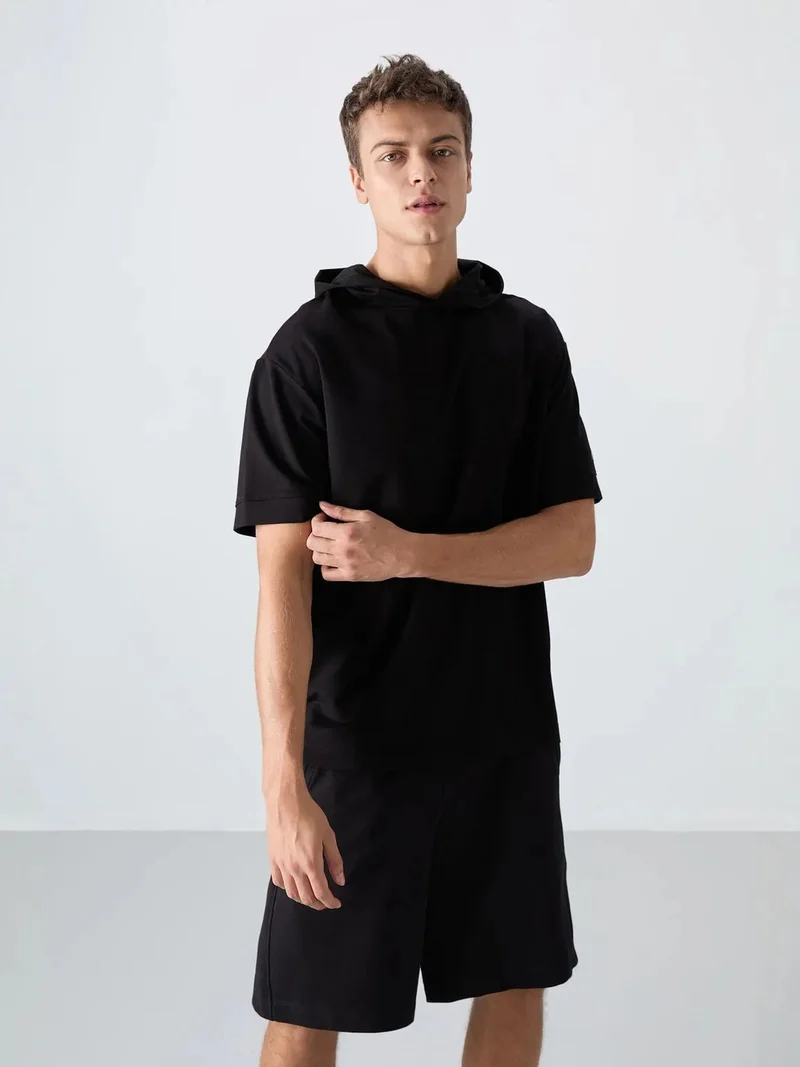 تومي لايف TOMMY Oversized Hooded Short-Sleeve T-Shirt